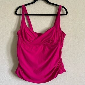 Birdsong woman’s tankini top 2X hot pink wired swim beach wear summer vacation